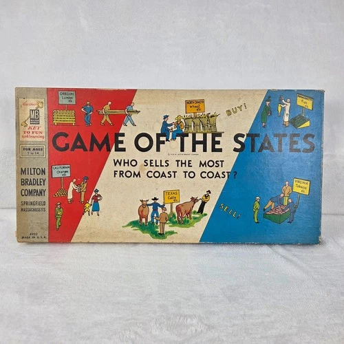Vintage 1956 Milton Bradley Game of the States No. 4920 100% Complete