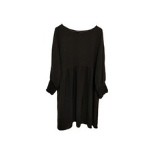 NWOT Dokotoo Babydoll Midi Dress 2XL Empire Waist 3/4 Smocked Sleeve Black Dress