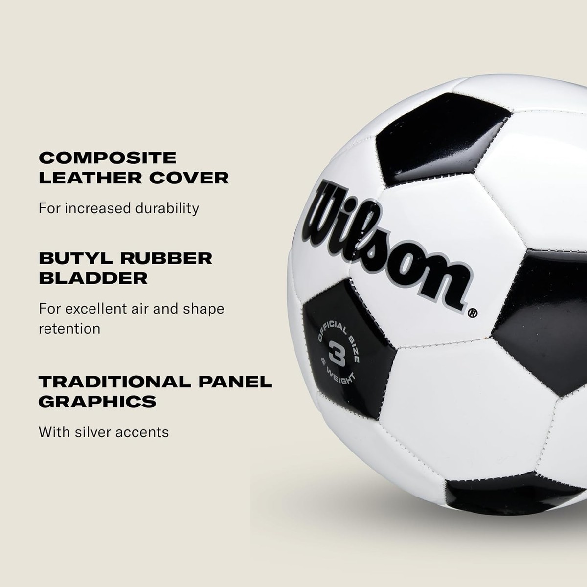 WILSON Traditional Soccer Balls Size 5, Black/White | eBay