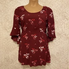 Express Dress. Multi-color Floral With Split Flutter Sleeves. Size Medium
