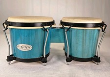 Toca Percussion Synergy Wood Bongos - Bahama Blue Bongo Drums