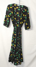 RIXO Black Silk Floral Print Wrap Dress sz. S