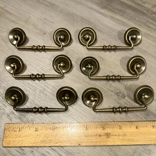 6 Vintage Dresser Drawer Pull Handles 3.5" Center Drill Holes Reclaimed