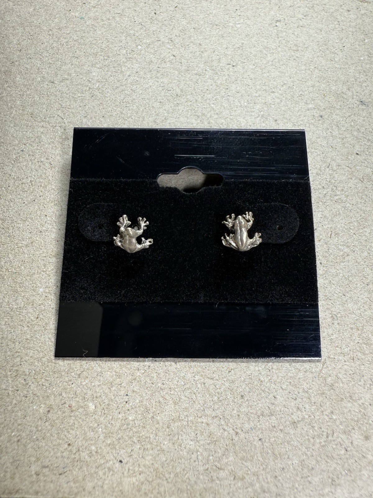 🐸 Vintage Solid Sterling Silver Frog Post Back S… - image 2