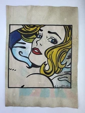 Roy Lichtenstein COA Art Painting Original Drawing Vintage Paper Signed
