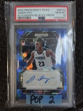 2022-23 Panini Prizm Jaden Ivey Autograph Blue Ice Prizm  !# 34/75  Low POP!