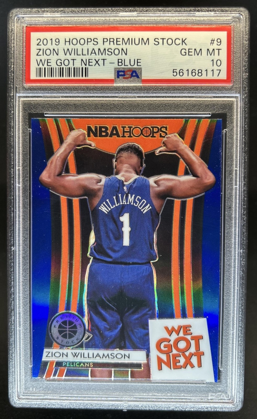2019-20 Panini Hoops Premium Stock Zion Williamson We Got Next Blue RC #9 PSA 10
