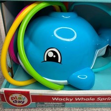 New Play Day Wacky Whale Sprinkler Kids Outdoor Water Toy Sprays 15-30 Feet