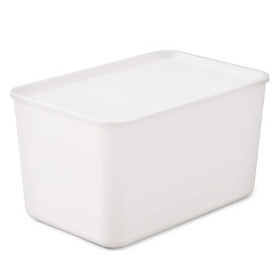 IRIS OHYAMA Storage Box with Lid, 45 x 29 x 25cm, White, FTB45D
