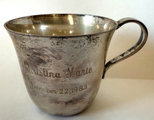 Vintage Sterling Silver Tiffany  Co Makers Baby cup Monogrammed 23495