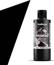 Vallejo Black Primer 200ml Bottle - Hobby and Model Paint Supply - 74602