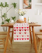 Valentines Day Table Runner 72 Inches Long Red Pink Heart Decor Wedding Birthday