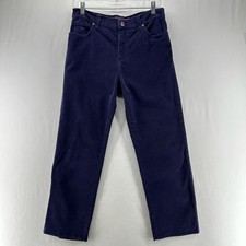 Gloria Vanderbilt Corduroy Pants Women 8 High Rise Straight Stretch Ankle Purple