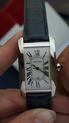Cartier Tank Americaine Guilloche Large Automatic White Gold
