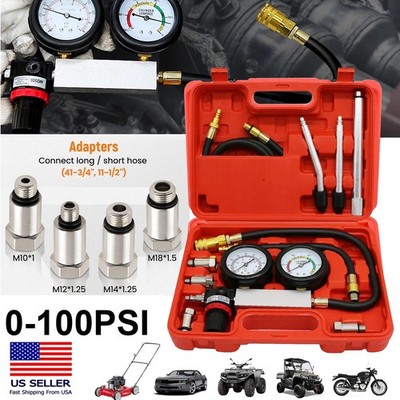 Cylinder Leak Down Tester Car Gasoline Engine Dual Gauge Leakdown Detector Tool