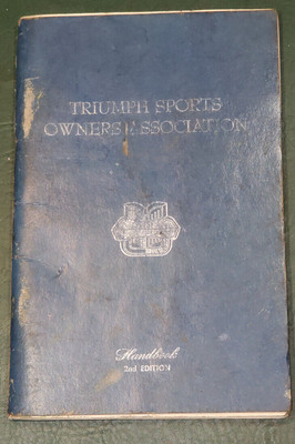 Original Vintage Triumph Sport Owners Association 2nd Edition Club Booklet