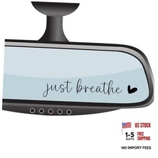 4 xRear View Mirror Sticker,Rearview Mirror Decal,Car Accessories Just Breathe