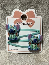 Blue Alien Hawaii Stitches Zodiac Animal Costume Girl Hair Clip Barrette Set