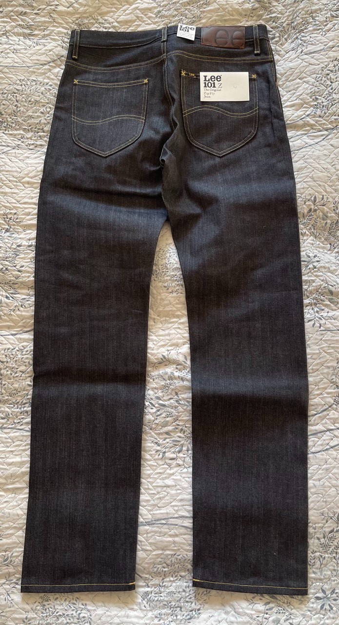 Lee 101 Z W32L34 Lot 49 Selvedge Rigid Jeans Regular Fit Made in Italy image 3
