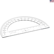 6-Inch Durable Clear Plastic Protractor - Perfect for Students and Professionals