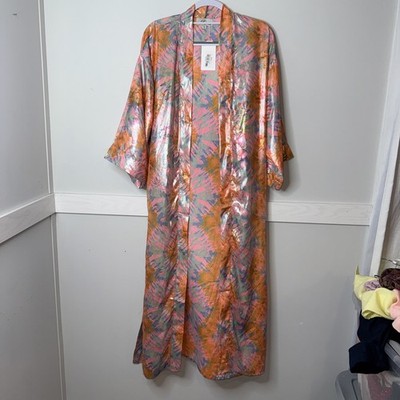 NWT Bianca Paris TU Samba Coverup OS Multi Color Belted Pockets Resortwear