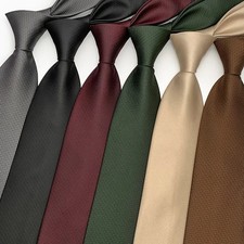Solid Color Necktie Striped 8cm Width Men's Wedding Party Business Gentle Ties