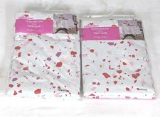 Valentine's Day 70" Round Peva Tablecloth Non-Woven Backing Wipeable Set 2 NIB