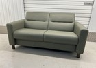 Ekornes Stressless Fiona Shadow Green Paloma Leather 2 Seater Sofa Ex Display