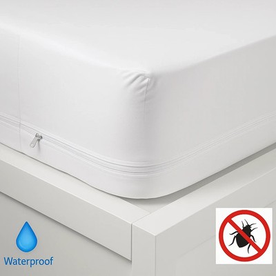 Mattress Encasement Waterproof Protector Zippered Deep Pocket Bed Bug Protector