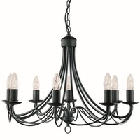 Elegante Pendelleuchte In Schwarz Innen Decke 8FL Beleuchtung Lampe Kronleuchter