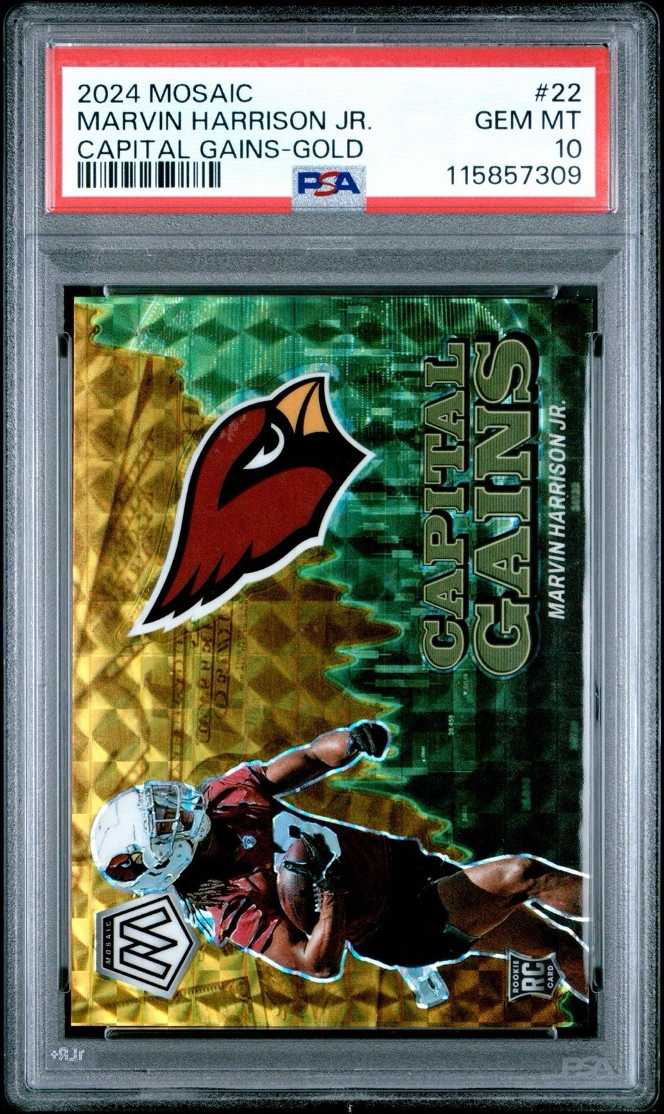 Marvin Harrison Jr. Panini Mosaic Capital Gains #22 Gold