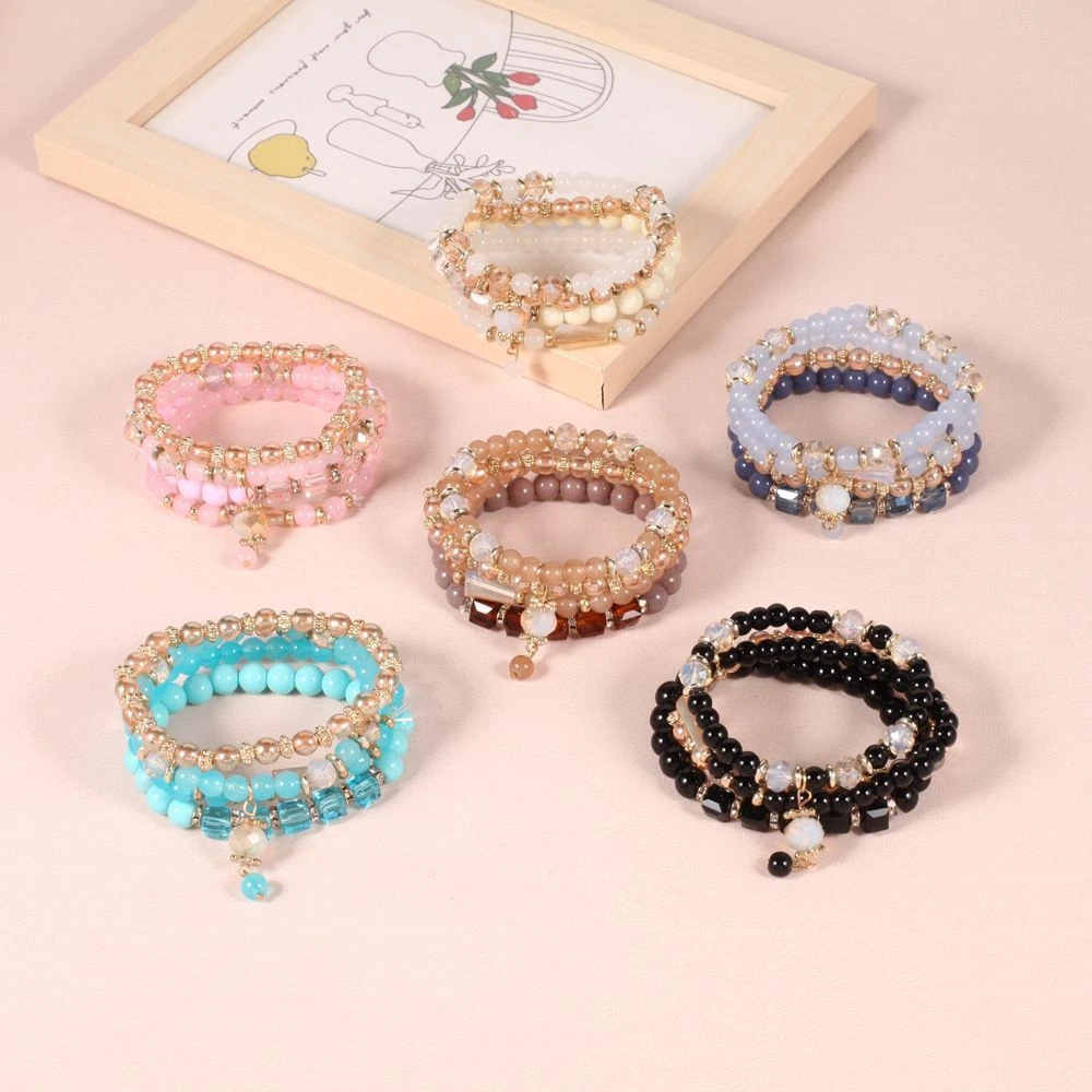 Jewelry Gift Beach Summer Women Bracelet Bangles Crystal Beads
