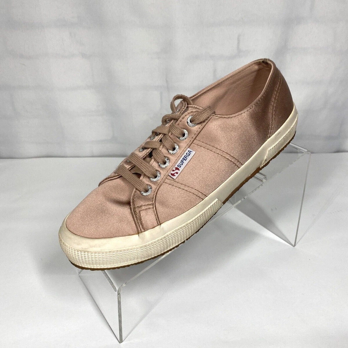 SUPERGA Shoes Sneakers Women Size 8.5 UK 39.5 Satin Pink Shimmer