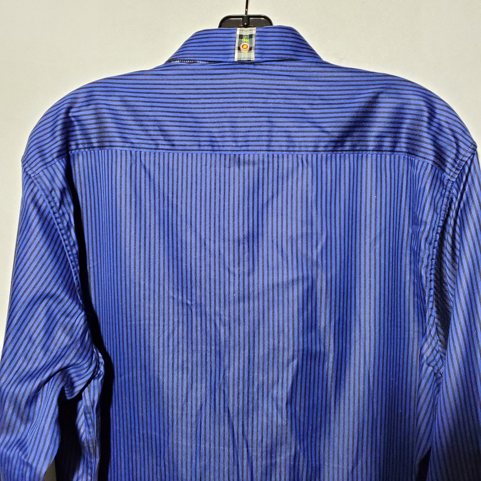 Robert Graham X Shirt Mens Large Button Up  Long Sleeve Blue Striped Cotton