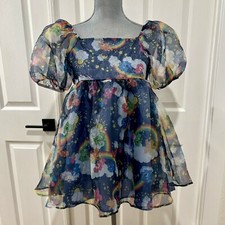 Care Bears Kids Girls Puffy Sleeve Dress Size XL 14 Party Dress Up