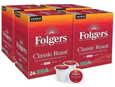 Folgers Classic Roast Coffee, Medium roast, 96 count. Free Shipping