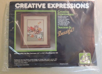 Creative Expressions 3004 tabby on the terrace (12x16'') Crewel Stitchery Kit