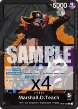4X One Piece Card Game Marshall.D.Teach OP09-081 Leader NM