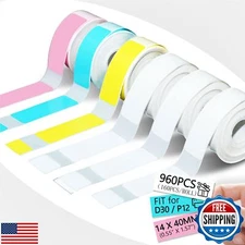 960 Pcs Colorful D30 Label Tape, D30 Label Maker Tape, Smart Mini Label Maker