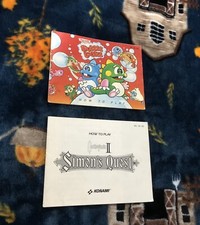 Nintendo NES Video Game Instruction Manual Lot of 2 Castlevania II Bubble Bobble