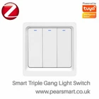 Smart Home Zigbee Smart Switch UK Push Button 3 Gang Wall Light Switch 