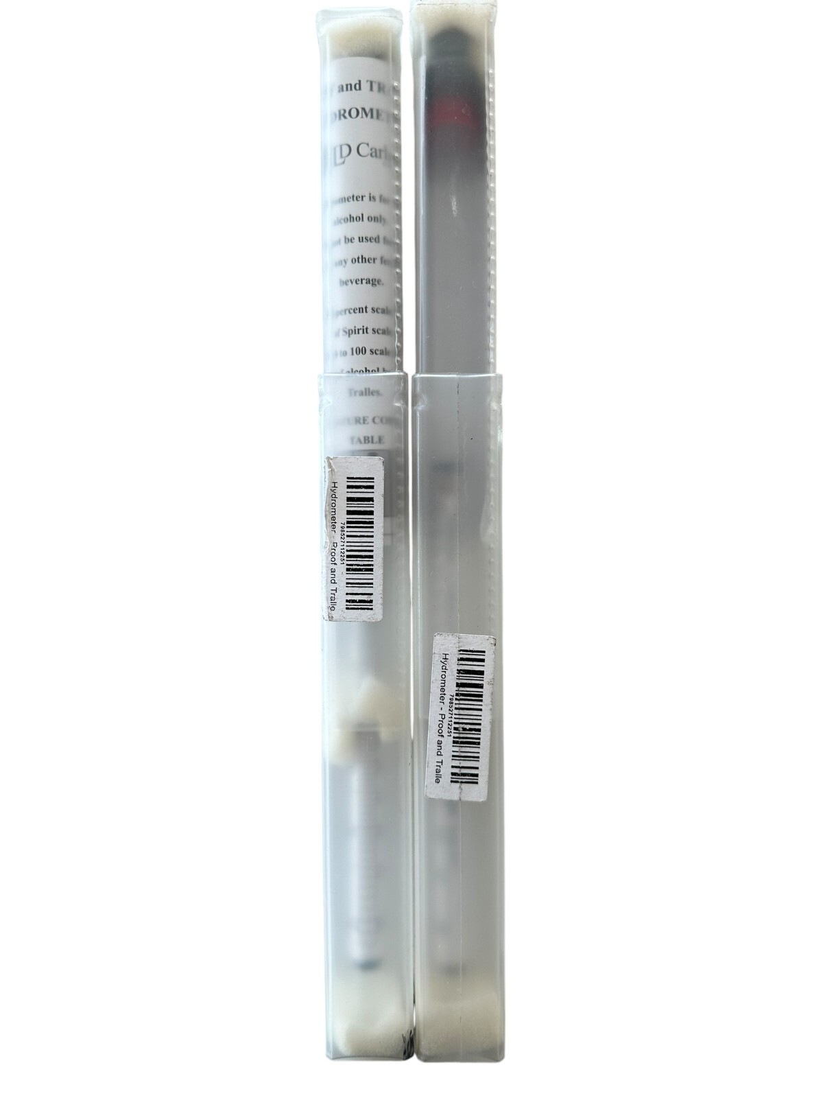 PROOF & TRALLE HYDROMETER ALCOHOL METER DISTILLING TEST SPIRIT SCALE 0-200% (2)