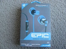 New JLAB EPIC-BLUGRY-BOX Earbuds Universal Mic with Track Control Blue/Gray