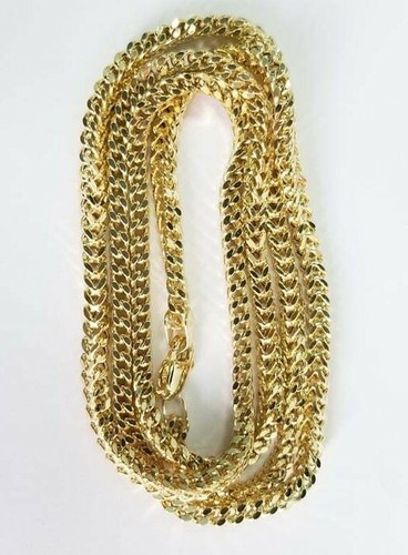 Real 10k Yellow Gold Necklace Franco 