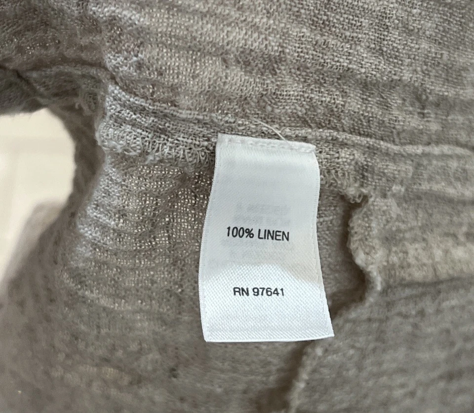 Pure Jill J.Jill Beige Linen Top Women’s Tie Open Front Sleeveless Cardigan Sz L - Image 4 of 4