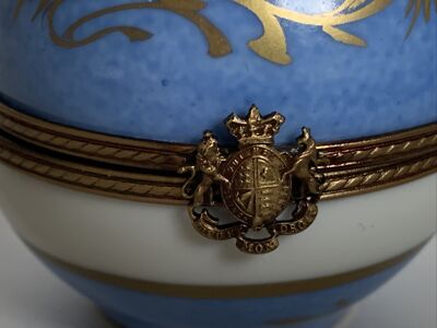 Rare Vintage Limoges, France Porcelain Trinket Box with Miniature