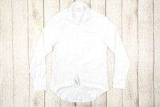 CALVIN KLEIN CK WHITE SMALL 32/33 STEEL SLIM STRETCH BUTTON FRONT SHIRT DEFECT