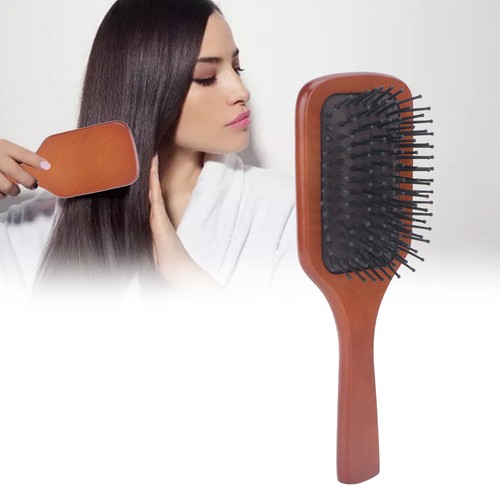 Paddle Hair Brush Wooden Handle Easy Detangling Scalp Massage Hair Brush Com CHW - Picture 6 of 23