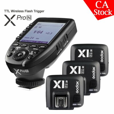 Godox XPro-N 2.4G TTL Wireless Flash Trigger+3*X1R-N Receiver For Nikon Camera