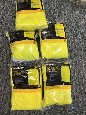 Maximum Safety Mens Large Long Sleeve Shirt High Vis Yellow Model MX47406-L